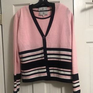 St. John sport pink and black sweater set